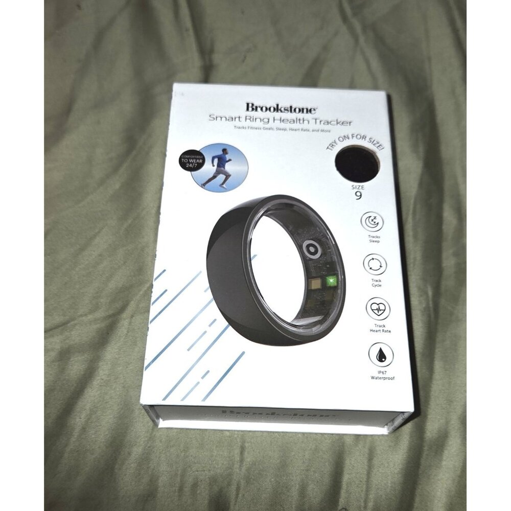Brookstone Smart Ring Health Tracker size 9 (BLACK)  NIB